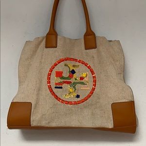 Tory burch big logo tote